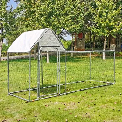 3x10 ft Metal Chicken Coop Chicken Run House Poultry Habitat Cage w/ChickenPerch