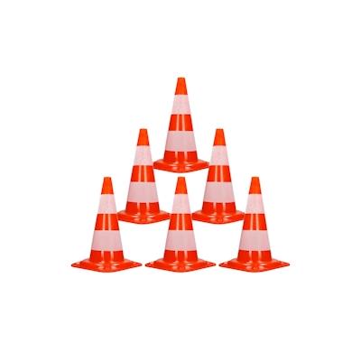 6er Pack Warnkegel Warnleitkegel Verkehrsleitkegel Pylon Sicherheit 47 cm Kegel