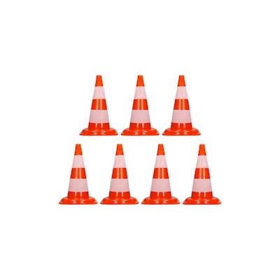ECD Germany 7er Pack Warnkegel Warnleitkegel Verkehrsleitkegel Pylon Sicherheit 47 cm Kegel Image