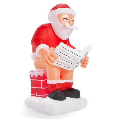 Santa's Log on the Fire Christmas Inflatable Decoration