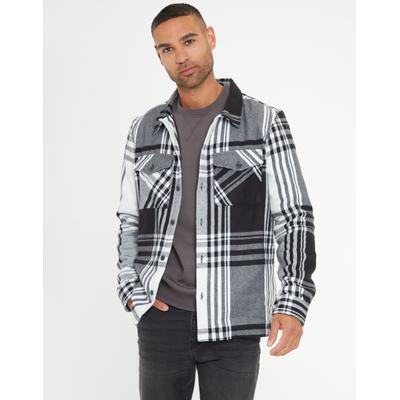 Black Check Heavy Brushed Button Up Shacket
