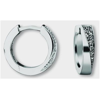 Paar Creolen ONE ELEMENT "Zirkonia Ohrringe Creolen aus 925 Silber Ø 15,2 x 3,4 mm", silber, Ohrringe, Damen, Damen,mit 