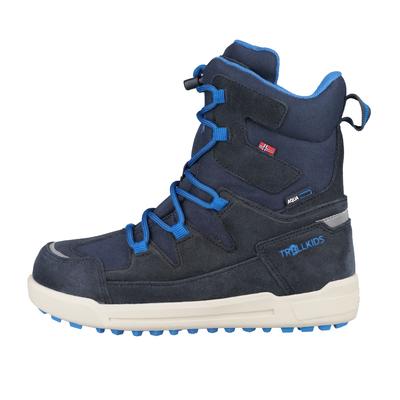 Winterstiefel TROLLKIDS "KIDS FINNMARK WINTER BOOTS", Gr. 28, blau (navy, medium blau), Leder, Synthetik, mehrfarbig, sportlich, Schuhe, wasserdicht, Schnellverschluss mit Schnürsenkel Image