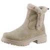Winterstiefelette RIEKER, Damen, Gr. 41, beige (hellbeige), Nubuklederimitat, klassisch, Schuhe, Winterboots, Profilsohle, Blockabsatz, mit Innen-Reißverschluss