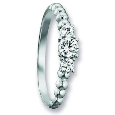 Goldring ONE ELEMENT "Zirkonia Ring aus 333 Weißgold" Gr. 58, silber, Fingerringe, Damen, 58,mit Zirkonia, Weißgold 333-Gold, Weißgold 333, Gold, Damen Gold Schmuck Image