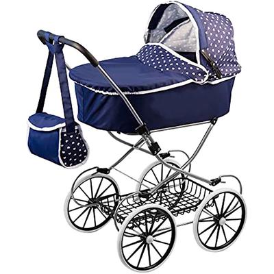 Puppenwagen BAYER "Classic Deluxe" blau (blau/weiß) Kinder mit Wickeltasche