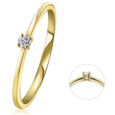 Diamantring ONE ELEMENT "0,05 ct Diamant Brillant Ring aus 585 Gelbgold" Gr. 56, gold, Fingerringe, Damen, 56,mit Diamant, Gelbgold 585-Diamanten, Gelbgold 585, Diamanten, Damen Gold Schmuck Image