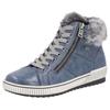 Winterboots REMONTE, Damen, Gr. 39, blau (blau, grau), Leder, Textil, sportlich, Schuhe, Plateau, Outdoorschuh Schnürboots mit wasserabweisender TEX-Membran