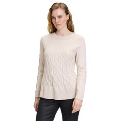 Strickpullover BETTY BARCLAY "Betty Barclay Damen Strickpullover langarm", Damen, Gr. 38, beige (light beige melange), Strick, Obermaterial: 50% Viskose, 27% Polyamid, 23% Polyester., casual, figurumspielend lang, Rundhals, Langarm, Pullover, Material