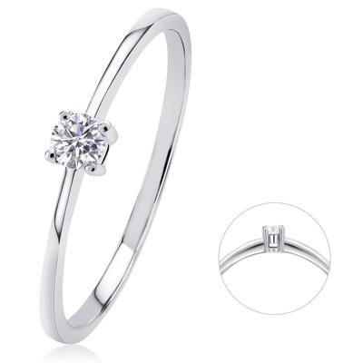 Diamantring ONE ELEMENT "0,07 ct Diamant Brillant Ring aus 585 Weißgold" Gr. 58, silber, Fingerringe, Damen, 58,mit Diamant, Weißgold 585-Diamanten, Weißgold 585, Diamanten, Damen Gold Schmuck Image