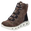 Winterboots RIEKER, Damen, Gr. 40, braun (braun, schwarz), Lederimitat, kontrastfarbene Details, sportlich, Schuhe, Schnürboots, Outdoorboots mit wasserabweisender riekerTEX-Membran