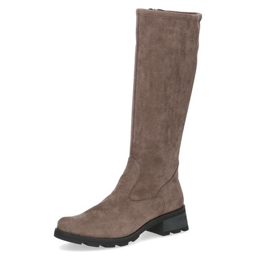 Winterstiefel CAPRICE Gr. 37,5, Normalschaft, braun Damen Schuhe Blockabsatz, Langschaftstiefel in bequemer Weite