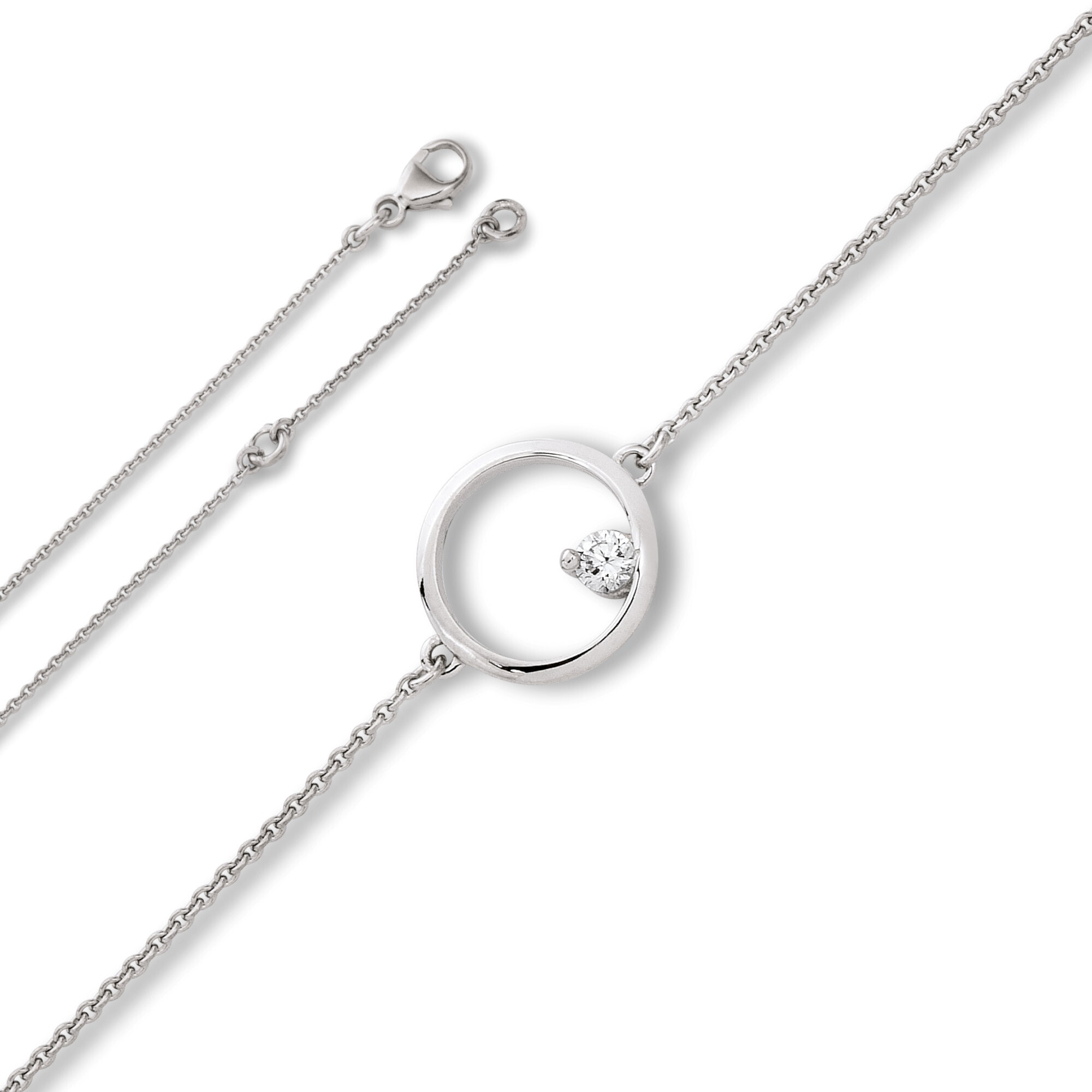 Silberarmband ONE ELEMENT "Zirkonia Armband aus 925 Silber 19 cm", silber, Armbänder, Damen, 19,mit Zirkonia, Silber 925 (Sterlingsilber), Silberarmband, Damen Silber Schmuck