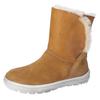 Winterboots RICOSTA "Nanuk WMS: normal", Kinder, Gr. 35, braun, Leder, casual, Schuhe, Schlupfboot, Snowboots mit Warmfutter