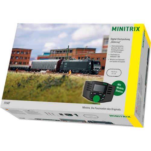 Modelleisenbahn-Set MINITRIX ""Trix Digital-Startpackung Güterzug - T11147"" Modelleisenbahnen schwarz (schwarz/grau) Kinder