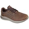 Slip-On Sneaker SKECHERS "DELSON 3.0", Herren, Gr. 40, braun, Leder, casual, Schuhe, Sneaker, Freizeitschuh, Slipper mit Goga Mat-Fußgewölbestützung