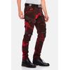 Straight-Jeans CIPO & BAXX "Jeans", Herren, Gr. 32, Länge 32, rot (burgundy), 98% Baumwolle;2% Elasthan, bedruckt, Basic, figurumspielend lang, Jeans, mit Biker- und Punk-Elementen, CD558