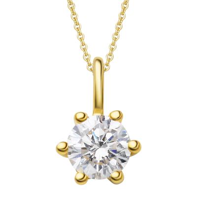 Ketten-Anhänger ONE ELEMENT "0.1 ct Diamant Brillant Anhänger aus 585 Gelbgold", gold, Schmuckanhänger, Damen, 0.1 ct, G