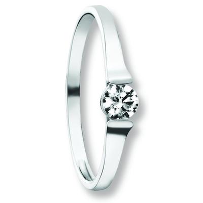 Goldring ONE ELEMENT "Zirkonia Ring aus 333 Weißgold" Gr. 56, silber, Fingerringe, Damen, 56,mit Zirkonia, Weißgold 333-Gold, Weißgold 333, Gold, Damen Gold Schmuck Image