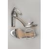 Dune London Damen Sandale, Gr. 39, silber, Kunstleder