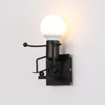 Goeco - Wandleuchte Kind Kreative Eisen-Figurine Wandlampe E27 Basis Für Schlafzimmer, Wohnzimmer, Image