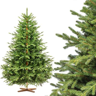 Fairytrees - Weihnachtsbaum künstlich 180 cm alpentanne Premium mit Christbaum Holzständer Image