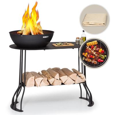 Blumfeldt - Feuerschale für den Garten, Feuerschale mit Grillrost & Abdeckung für Feuerschale, Image