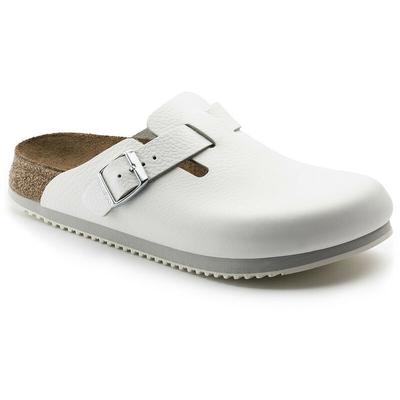 Clog Boston Super Grip, Naturleder, weiß, Weite normal, Größe 41 - Birkenstock