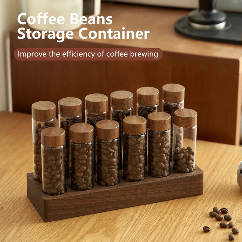Kaffeebohnen Lagerung Container Rohr Display Rack Tee Flasche Glas Einzelne Dosis Espresso Zubehör Coffeware Set Barista Werkzeug Geschenk Image