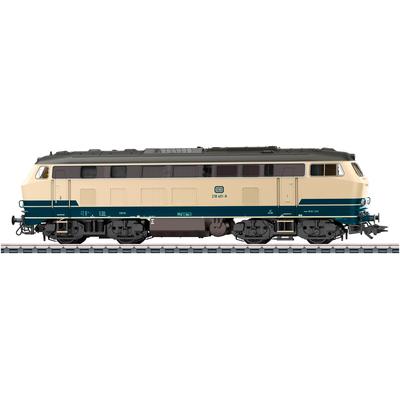 Diesellokomotive MÄRKLIN "Märklin Diesellokomotive Baureihe 218 - 39215", blau (blau, elfenbein), Modelleisenbahn-Fahrzeuge, KinderB:3,5cm H:5,5cm L:18,9cm, Kunststoff, Metall, Made in Europe, B:3,5cm H:5,5cm L:18,9cm