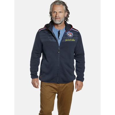 Sweatjacke JAN VANDERSTORM "Strickfleecejacke STELLAN", Herren, Gr. XXL, blau (dunkelblau), Obermaterial: 100% Polyester