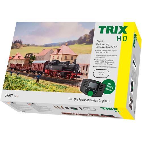 Modelleisenbahn-Set TRIX ""Trix Digital-Startpackung Güterzug Epoche III - T21531"" Modelleisenbahnen braun (schwarz/braun) Kinder Made in Europe