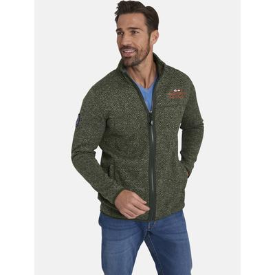 Sweatjacke JAN VANDERSTORM "Strickfleecejacke KOLMUND", Herren, Gr. XXL, grün (oliv), Obermaterial: 100% Polyester PES.,