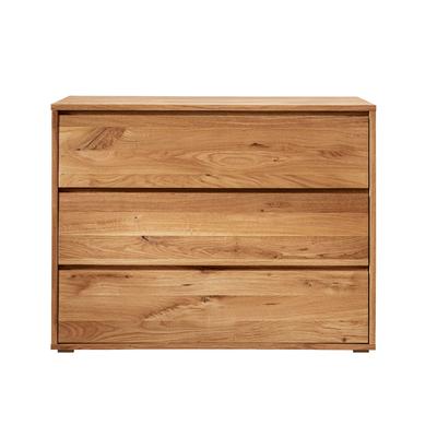 BlackWood »Dolce Vita« Wildeiche Massivholz Kommode I mit 3 Schubladen / Wildeiche schwarz / Holzfüße Image