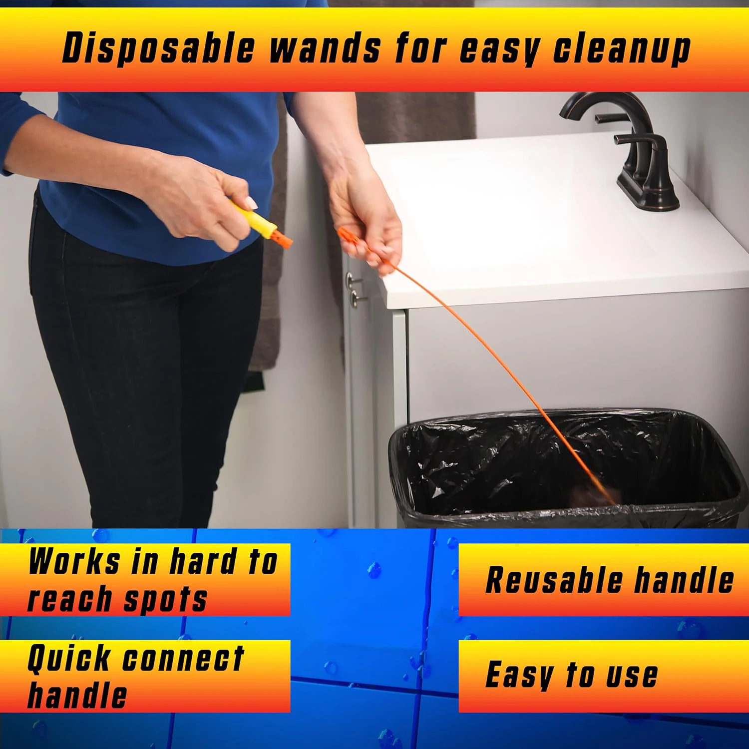 6-teiliges Set Rohr reinigungs werkzeuge, Reinigungs rohr haare für Waschbecken, Rohre, Badezimmer, Badewannen ablauf reiniger Image