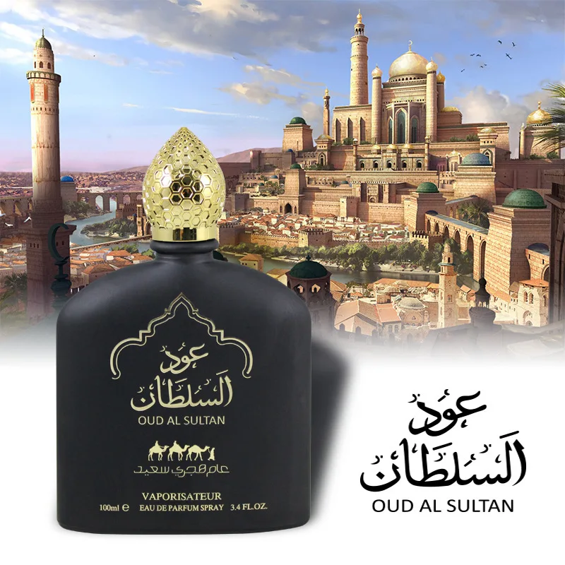 100 ml 3,4 FL.OZ OUD AL SULTAN Arabisches Parfüm, Unisex, starker Duft, fruchtiges Blumenmuster, Eau de Parfum für Damen und Herren, langlebig