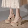 Größe 32-39 Sommer Neue Offene spitze Sandalen Frauen High Heel Keil Plattform Strand Sandalen Schuhe