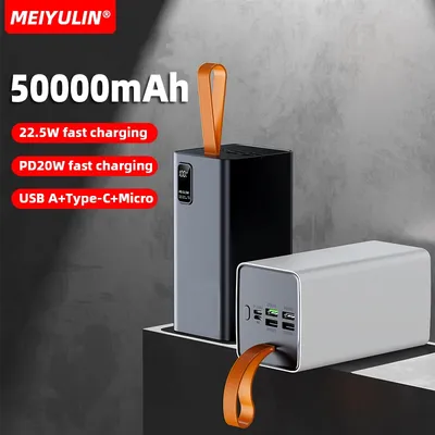 50000 mAh Power Bank Tragbare 20000 mAh USB C PD 20 W Schnelle Lade Große Kapazität Externe Ersatz Batterie für iPhone Samsung Xiaomi