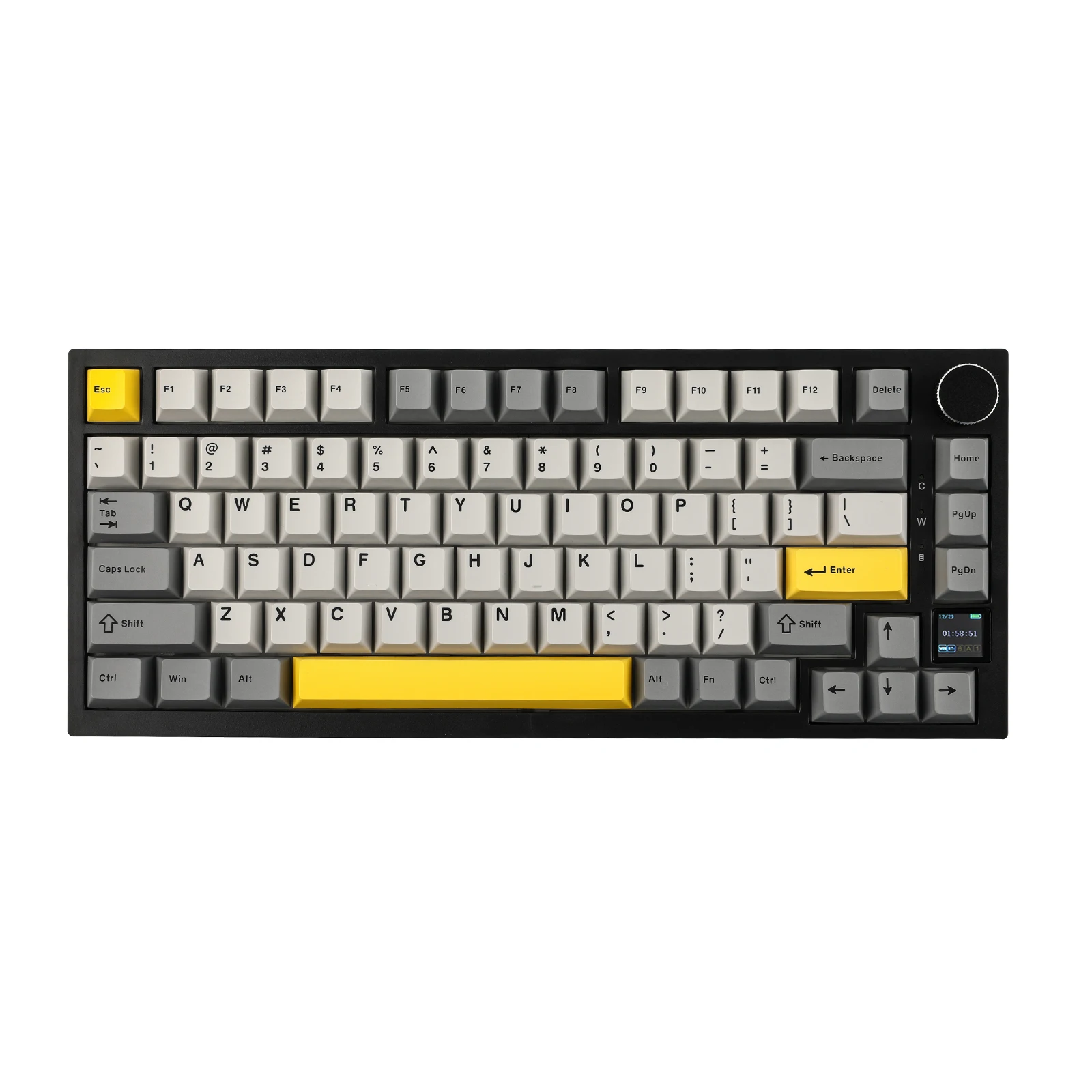Ajazz AK820 Pro 75 % dichtung montierte kabelgebundene/Bluetooth 5.1/2.4G kabellose mechanische Tastatur mit TFT-Bildschirm für Win/Mac Image