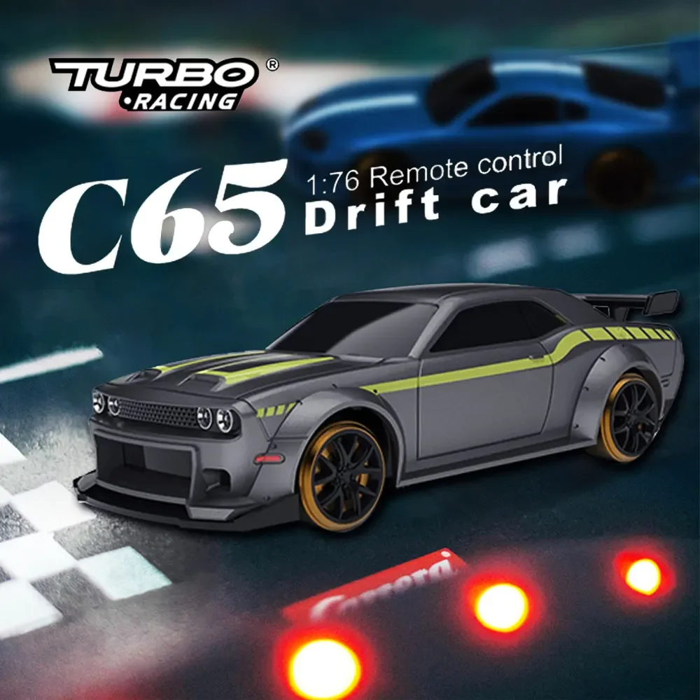 1:76 TURBO RACING C65 Integriertes Gyroskop Drift Racing Full Scale Mini Fernbedienung Auto Simulation Desktop RTR Desktop Spielzeug Image