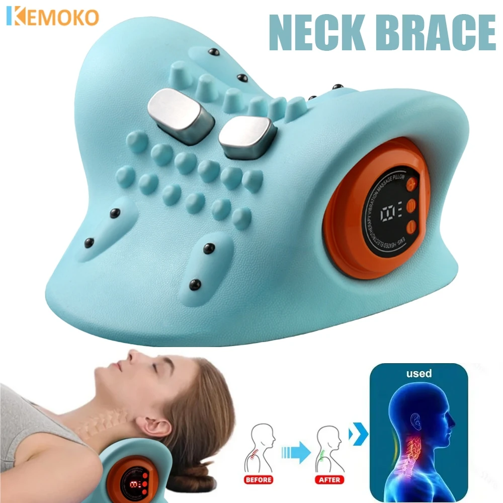 Elektrisches Zervikalmassagegerät, Wirbelsäule, Stretch, Nacken, Schulter, Zervikale Muskelentspannungsgerät, Schultermassagekissen, Korrektur der Wirbelsäule Image