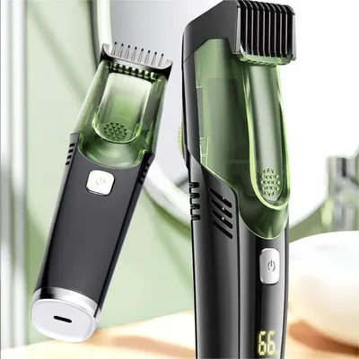 1pc automatic hair suction hair clipper, LCD digital display, electric hair clipper low noise,