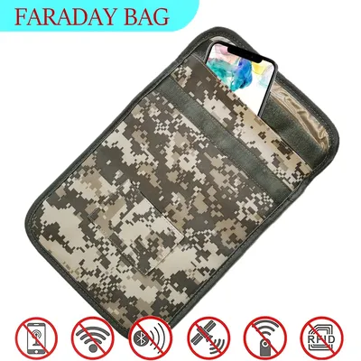 Faraday Bag Military Camouflage Tablet PC Signal Blocking Anti-Spying/Tracking Prevent GPS Location