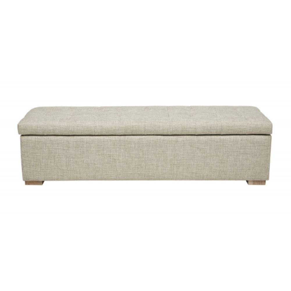 Banc coffre tramé lin - L140 cm