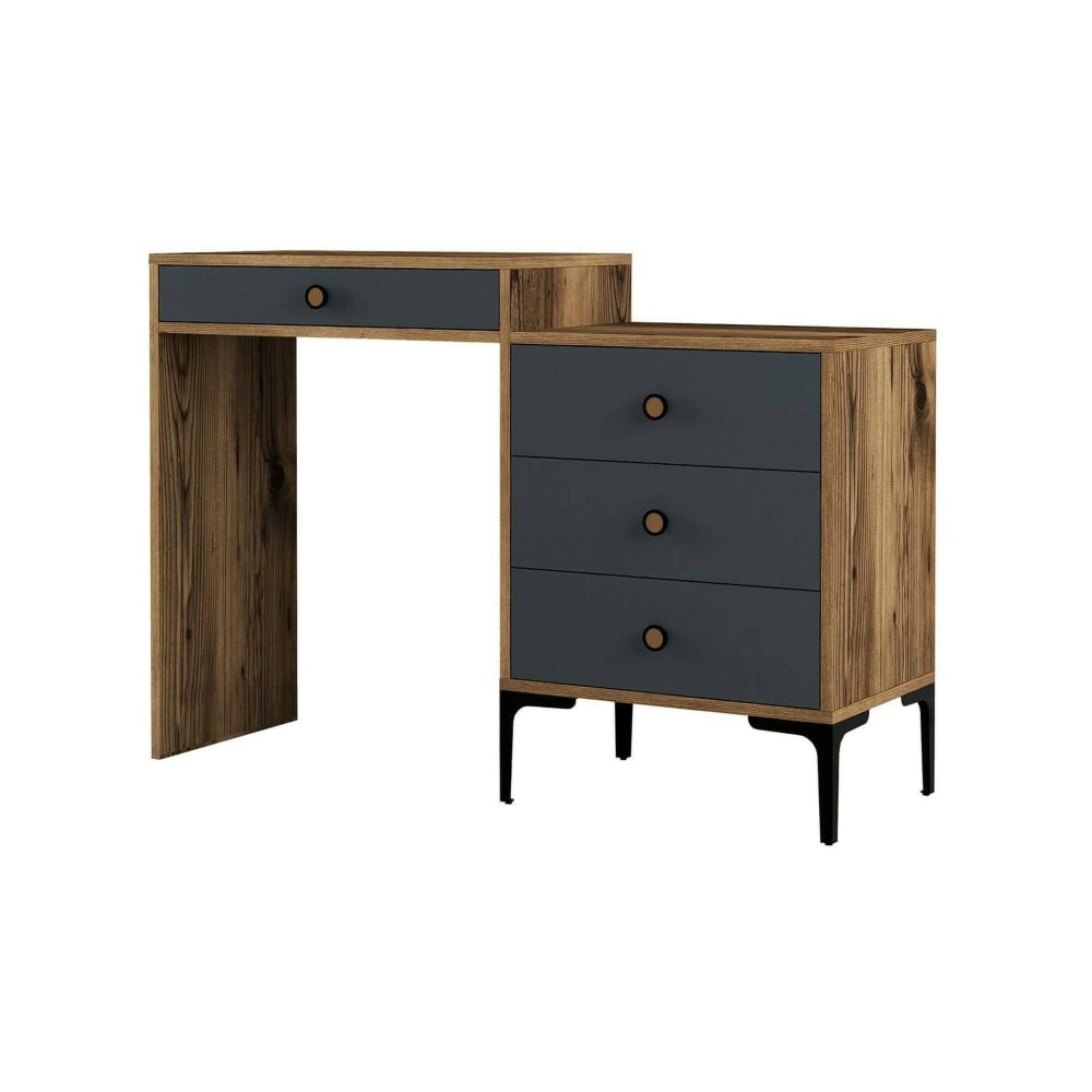 Console effet bois beige, anthracite 124x40 cm