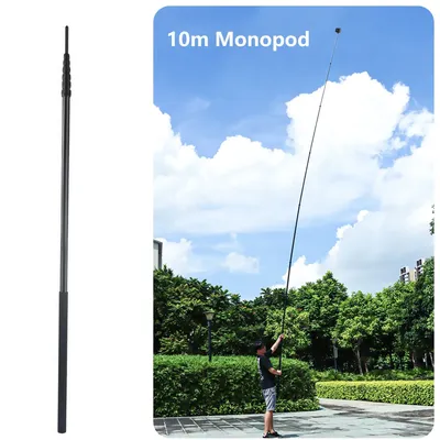 10m Selfie Stick Aluminium Alloy Monopod Telescopic Adjustable Photography Long Stick for GoPro Insta360 X4 X3 Camera for iPhone