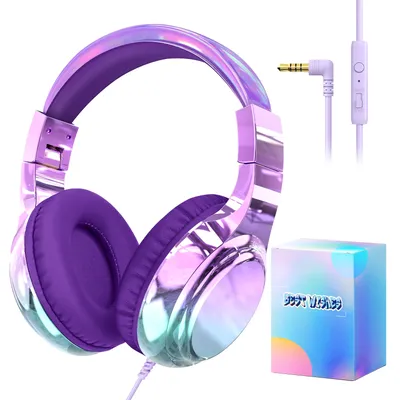 Kids Headphones Wired Headphones for Kids with Microphone 85/94dB Volume Limiter Headphones for Girls Boys Foldable Headphones