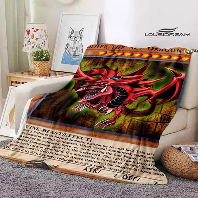 YU-GI-OH! Card Print Blanket Picnic Blanket Thin Blanket Flannel Soft and Comfortable Home Travel Bed Blanket Birthday Gift