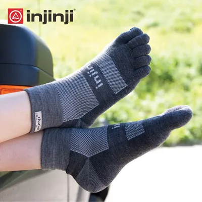 Injinji wool socks with thickened middle tube, outdoor hiking five toe socks.