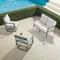 Carlisle 3-pc. Loveseat Swivel Set In Slate Aluminum - Quick Dry, Sailcloth Salt - Frontgate
